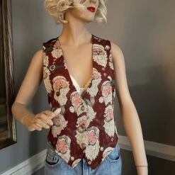 Vintage Santa Claus Christmas Tapestry Vest 90s M/L -Jewellery Soldes Boutique il fullxfull.5641649137 2i2b