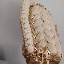 Handmade Crochet Colorful Metallic Knit Bag, Pink Metallic Bag, Gold Metallic Bag,khaki Metallic Bag, Christmas Gift, Colorful Metallic Bag -Jewellery Soldes Boutique il fullxfull.5649267055 b8vt