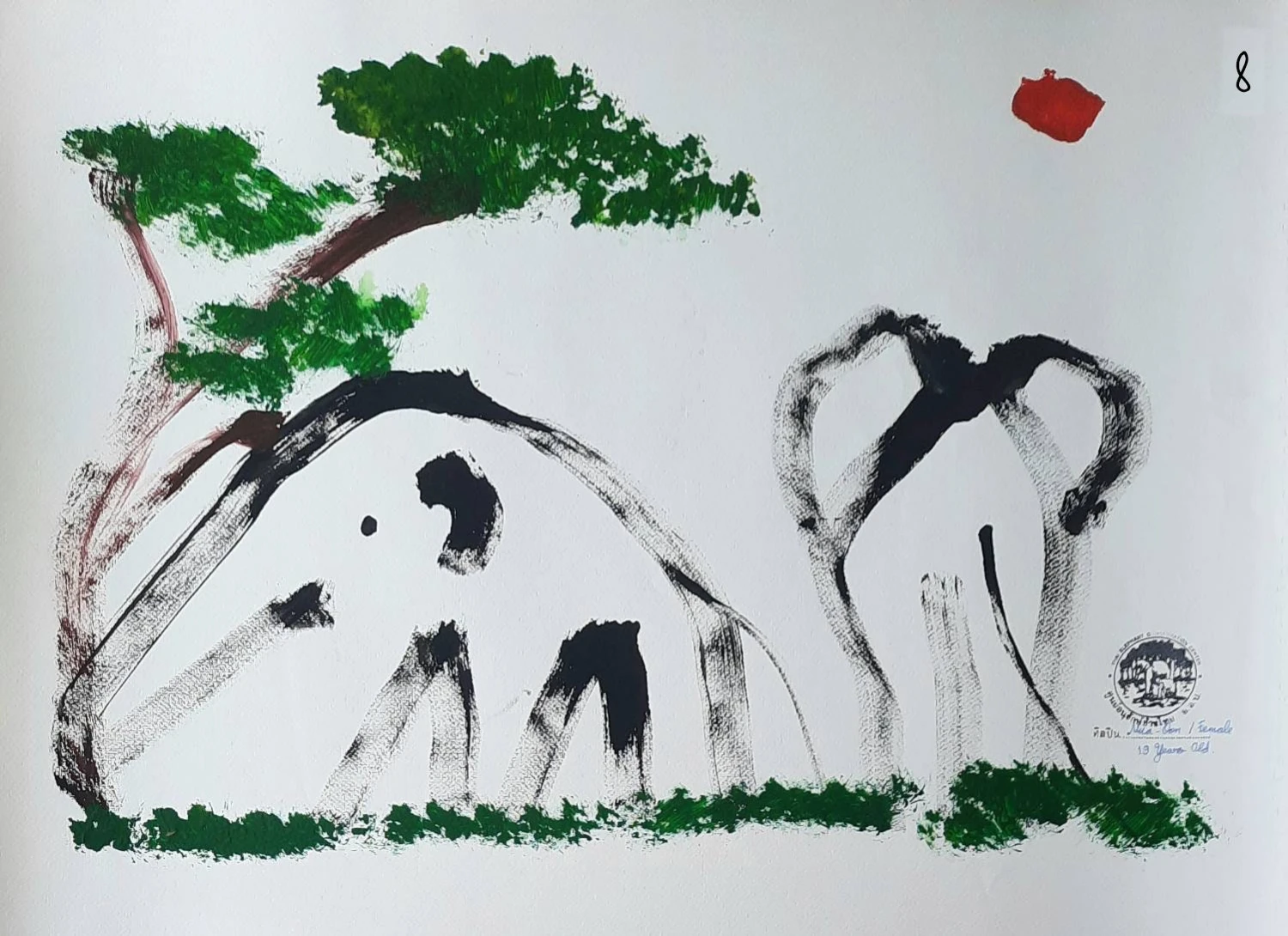 Oil Painting Made By Thai Elephants, Elephant Painting, Elephant Wall Decor, Birthday Gift, Mother Gift, New Year Gift, Christmas Gift 12 Oil Painting Made By Thai Elephants, Elephant Painting, Elephant Wall Decor, Birthday Gift, Mother Gift, New Year Gift, Christmas Gift - Image 10