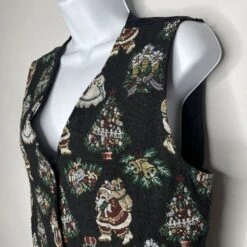 Vintage 90s Bobbie Brooks Black Needlepoint Tapestry Christmas Santa Vest Size S 15 Vintage 90s Bobbie Brooks Black Needlepoint Tapestry Christmas Santa Vest Size S -Jewellery Soldes Boutique il fullxfull.5659505865 iqzv