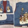 Vintage Christmas Vest Snowman Blue Red Build 90’s Women’s Large Made In USA 1 Vintage Christmas Vest Snowman Blue Red Build 90’s Women’s Large Made In USA -Jewellery Soldes Boutique il fullxfull.5671628403 3g45