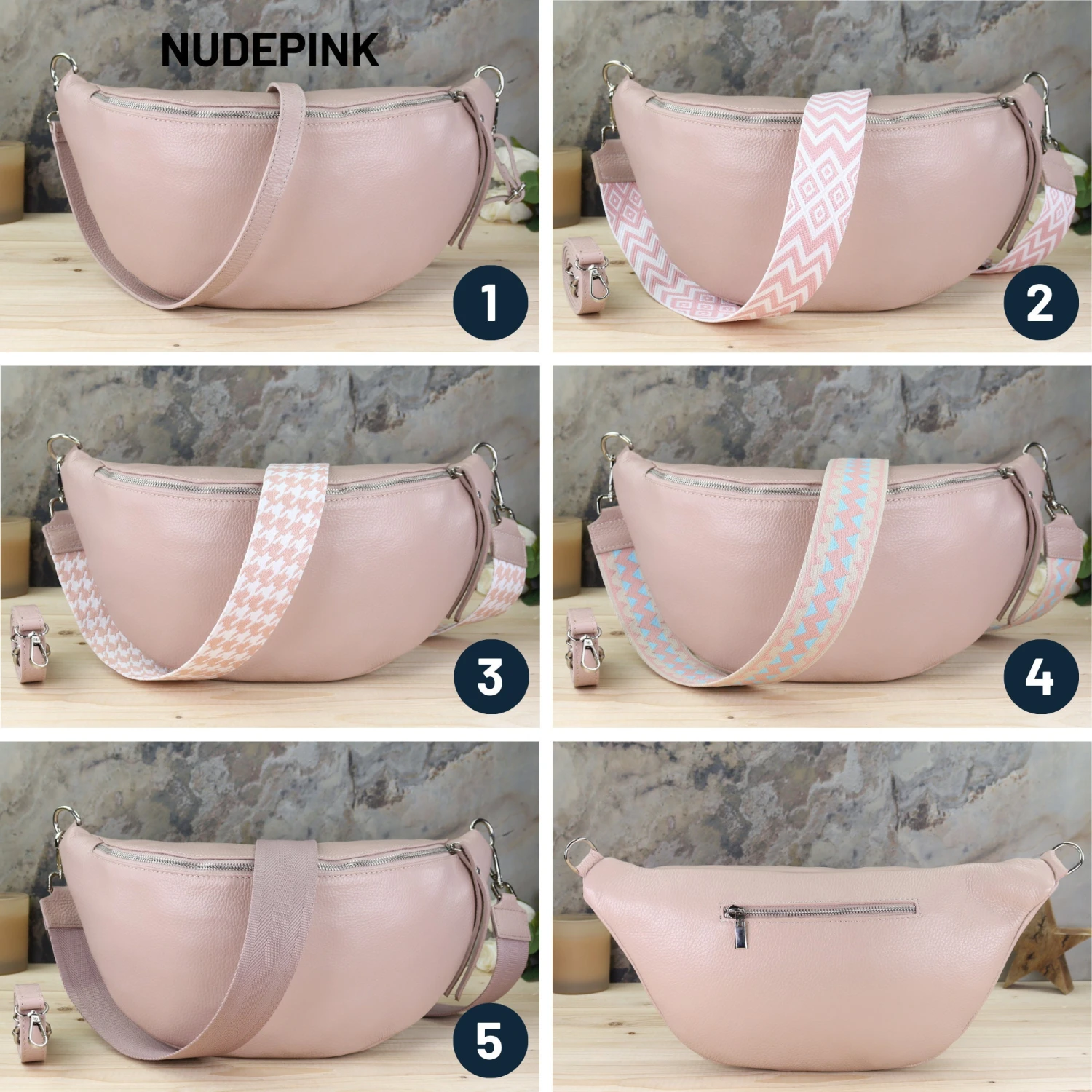 Fanny Pack With Leather Belt And Patterned Belt, Women Shoulder Bag Leather With Extra Strap, Belly Bag, Christmas And Valentine's Day Gift 12 Fanny Pack With Leather Belt And Patterned Belt, Women Shoulder Bag Leather With Extra Strap, Belly Bag, Christmas And Valentine's Day Gift - Image 10