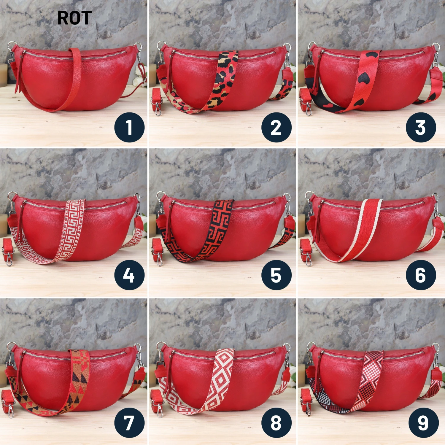 Fanny Pack With Leather Belt And Patterned Belt, Women Shoulder Bag Leather With Extra Strap, Belly Bag, Christmas And Valentine's Day Gift 11 Fanny Pack With Leather Belt And Patterned Belt, Women Shoulder Bag Leather With Extra Strap, Belly Bag, Christmas And Valentine's Day Gift - Image 9