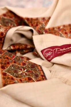 Authentic Pashmina Cashmere Shawl, Handmade Beige Kashmiri Pashmina Silk Shawl, Premium Cashmere Scarfs, Soft & Warm Shawls, Christmas Gift -Jewellery Soldes Boutique il fullxfull.5679747625 kxcd