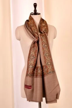 Authentic Pashmina Cashmere Shawl, Handmade Brown Kashmiri Pashmina Silk Shawl, Premium Cashmere Scarfs, Soft & Warm Shawls, Christmas Gift -Jewellery Soldes Boutique il fullxfull.5679774011 koju