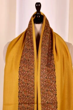 Elegant Pashmina Cashmere Shawl, Yellow Handmade Kashmiri Pashmina Silk Shawl, Premium Cashmere Scarfs, Soft & Warm Shawls, Christmas Gift -Jewellery Soldes Boutique il fullxfull.5679816789 j042