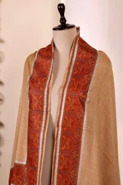 Elegant Pashmina Cashmere Shawl, Beige Handmade Kashmiri Pashmina Silk Shawl, Premium Cashmere Scarfs, Soft & Warm Shawls, Christmas Gift -Jewellery Soldes Boutique il fullxfull.5679822423 bpo0