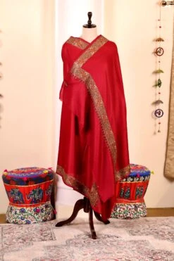 Elegant Pashmina Cashmere Shawl, Red Handmade Kashmiri Pashmina Silk Shawl, Premium Cashmere Scarfs, Soft & Warm Shawls, Christmas Gift -Jewellery Soldes Boutique il fullxfull.5679824875 8k7d