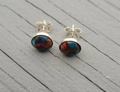 Sterling Silver Dahlia Turquoise Earrings. 10mm Stud Earrings. Anniversary Gift, Christmas Gift, Gift For Mom, Birthday. -Jewellery Soldes Boutique il fullxfull.5683420929 sqdx
