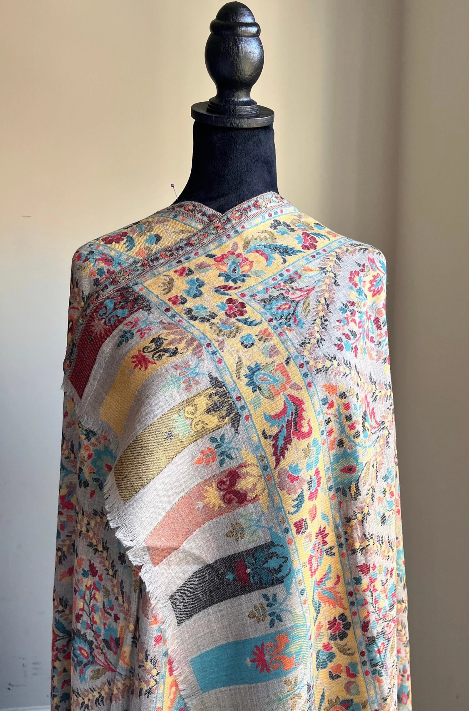 Kashmiri Cashmere Kani Shawl, Designer Wrap, Pashmina Scarf, Wedding Christmas Gift,40*80” Ultra Soft Elegant Wedding Or Winter Comfy Wrap 4 Kashmiri Cashmere Kani Shawl, Designer Wrap, Pashmina Scarf, Wedding Christmas Gift,40*80” Ultra Soft Elegant Wedding Or Winter Comfy Wrap - Image 2