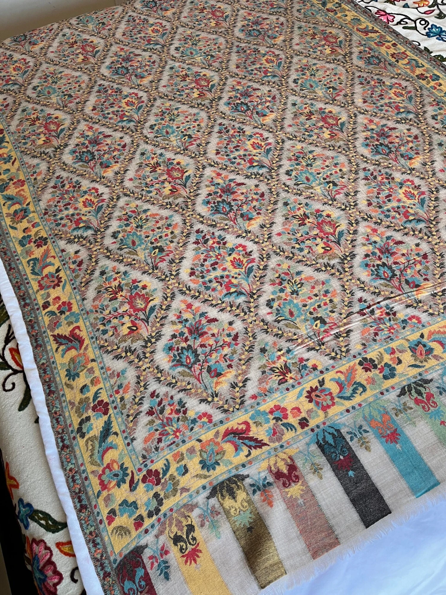 Kashmiri Cashmere Kani Shawl, Designer Wrap, Pashmina Scarf, Wedding Christmas Gift,40*80” Ultra Soft Elegant Wedding Or Winter Comfy Wrap 8 Kashmiri Cashmere Kani Shawl, Designer Wrap, Pashmina Scarf, Wedding Christmas Gift,40*80” Ultra Soft Elegant Wedding Or Winter Comfy Wrap - Image 6