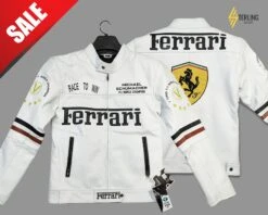 Ferrari Jacket Leather Jacket Men Cowhide Leather Formula F1 Real Leather 90s Vintage Biker Jacket Women Christmas Gift Unisex Jacket
