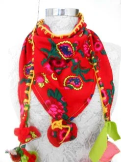 Red Cotton Scarf, Red Triangle Scarf, Turkish Ethnic Fabric, Flowering Accessories, Handmade Fabric, Women Accessories, Women Christmas Gift -Jewellery Soldes Boutique il fullxfull.595344868 1epu