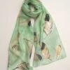 Hand Painted Silk Scarf Apple Green Feathers | Unique Handmade Gift For Woman | Birthday Gift For Her KD21 | Christmas Gift Woman | Birds -Jewellery Soldes Boutique il fullxfull.654944560 1wcx