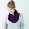 Purple Infinity Scarf, Aubergine Scarf, Winter Scarf Gift Purple Scarf, Circle Scarf, Womens Gift For Her Jersey Scarf Christmas Gift Ideas