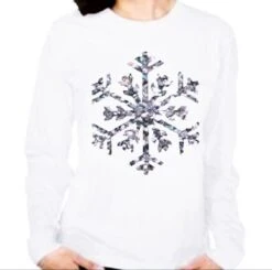 Glitter Christmas Shirt, Glitter Snowflake Shirt