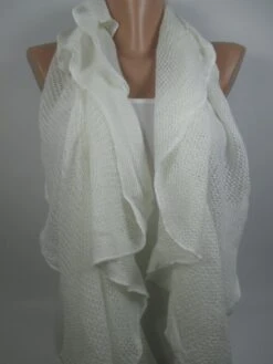 Hand Knitted Cream Ruffle Scarf Crochet Thick Warm Winter Scarf Unique Gift For Women Chunky Scarf Christmas Gift For Her Gift For Mom -Jewellery Soldes Boutique il fullxfull.685859753 9kwf