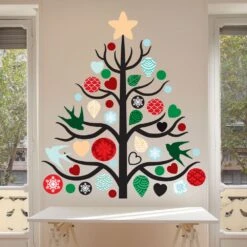 Christmas Tree Wall Decal Kit - Create Your Own Xmas Tree Decor, Christmas Wall Decal Kit By Chromantics