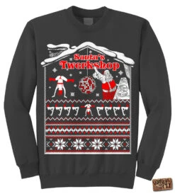 UGLY CHRISTMAS SWEATER - Santa's Twerkshop - Unisex, Mens, Ladies Black, Dark Green, Navy, Charcoal, Kelly S,m,l,xl, Xxl, 3xl -Jewellery Soldes Boutique il fullxfull.688737053 rmyq