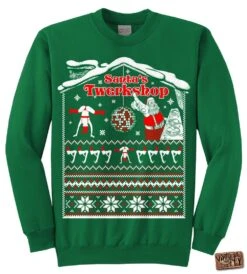 UGLY CHRISTMAS SWEATER - Santa's Twerkshop - Unisex, Mens, Ladies Black, Dark Green, Navy, Charcoal, Kelly S,m,l,xl, Xxl, 3xl -Jewellery Soldes Boutique il fullxfull.688737147 73ft