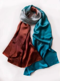 Silk Satin Shawl- Marsala Morn, Hand Painted Scarf, Bridal Wrap, Christmas Gifts For Mom