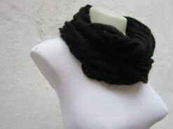 Cowl Scarf, Chunky Circle Scarf, Women Infinity Scarf, Necklace Loop Scarf, Black Winter Accessories, Mothers Day Gift, Christmas Gift -Jewellery Soldes Boutique il fullxfull.707102308 skta