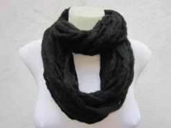 Cowl Scarf, Chunky Circle Scarf, Women Infinity Scarf, Necklace Loop Scarf, Black Winter Accessories, Mothers Day Gift, Christmas Gift
