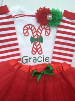 Toddler Girl Christmas Outfit - Candy Cane Cutie Outfit - Personalized Christmas Toddler- Christmas Legwarmers - Christmas Toddler Girl