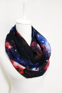 Galaxy Infinity Scarf Black Nebula Scarf Birthday For Women Gift For Her Wife Winter Fashion Christmas Gift Under 30 Dollars Black Friday -Jewellery Soldes Boutique il fullxfull.752361514 7zgi