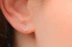 Christmas Sale - Drop Studs, Teardrop Studs, Dainty Studs, Tiny Drop Studs, Gold Studs, Delicate Earrings, Gold Earrings, Tiny Studs Earring