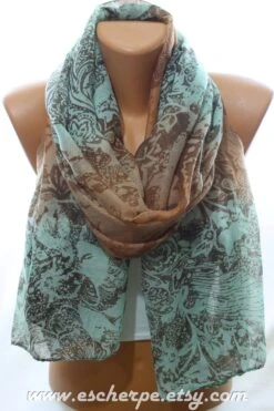 Floral Print Oversize Woman Scarf Winter Accessory Winter Scarf Woman Fashion Long Scarf Infinity Scarf Christmas Gift Ideas For Her For Mom