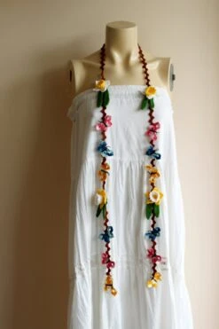 Butterfly Crochet Scarf- Flower Lariat Scarf- Jewelry Scarf-Daffodil/Jonquil/Narcissus Scarf-christmas Gift -Jewellery Soldes Boutique il fullxfull.815301784 rzke