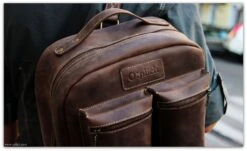 Waxed Leather Backpack/Coffee Brown Leather Backpack Men /Laptop Backpack For Men/Christmas Gift For Him/ Made In USA / FREE Personalization -Jewellery Soldes Boutique il fullxfull.815901389 lqz5