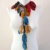 Colorful Crochet Scarf, Crocheted Leaf Scarves, Long Lariat Jewelry, Leaves Necklace, Autumn Accessories, Fall Woman Fashion, Christmas Gift -Jewellery Soldes Boutique il fullxfull.815990944 6ol9