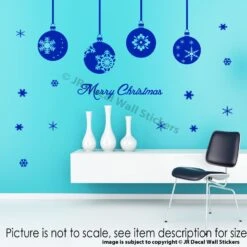 Christmas Tree Baubles Wall Sticker, Snowflake Wall Decals, Merry Christmas Decorations, Xmas Shop Window Décor D1 -Jewellery Soldes Boutique il fullxfull.842623266 8tln