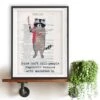 Machete Racoon Watercolor Painting Illustration Drawing Poster Funny Quote Quirky Typography Vintage Book Print Christmas Gift Halloween -Jewellery Soldes Boutique il fullxfull.846907794 9tmx