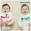 Twins Christmas "Merry And Bright" TWIN Onesies® Set Of Bodysuits For Babies, Christmas Twin Gift, Great Shower Or Christmas Gift For TWINS -Jewellery Soldes Boutique il fullxfull.853079838 b8fi