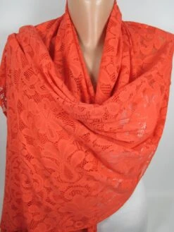 Orange Lace Scarf Wedding Scarf Bridal Accessories Bridesmaids Gift Bridal Shower Party Scarf Women Scarf Christmas Gift For Her For Mom -Jewellery Soldes Boutique il fullxfull.859449830 cguf