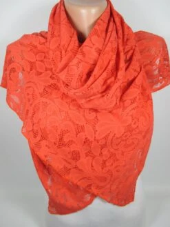 Orange Lace Scarf Wedding Scarf Bridal Accessories Bridesmaids Gift Bridal Shower Party Scarf Women Scarf Christmas Gift For Her For Mom -Jewellery Soldes Boutique il fullxfull.859450030 zofs