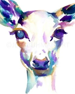 Deer Print | "What A Deer" By Jess Buhman, Watercolor Deer Print, Select Your Size, Multiple Sizes, Nursery Decor, Christmas Decor -Jewellery Soldes Boutique il fullxfull.860496431 lpgr