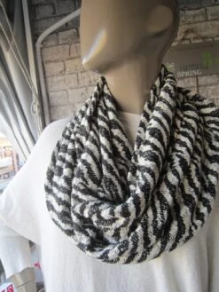 BIG SALE/Black Zebra Print/infinity Scarf , Fashion ,Scarves Christmas Gifts For Her Accessories