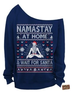UGLY CHRISTMAS SWEATER - Namastay At Home & Wait For Santa - Yoga - Ohm - Ladies Slouchy Sweatshirt - Off The Shoulder - S,m,l,xl, Xxl, 3xl 9 UGLY CHRISTMAS SWEATER - Namastay At Home & Wait For Santa - Yoga - Ohm - Ladies Slouchy Sweatshirt - Off The Shoulder - S,m,l,xl, Xxl, 3xl -Jewellery Soldes Boutique il fullxfull.865316269 abyw