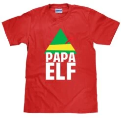 Christmas Tee Shirt - Papa Elf - Men's Unisex Cotton T Shirt - Item 2696