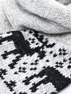 Christmas Wool Scarf, White Melange Scarf, Scarf With Deer, Christmas Idea, Christmas Present, Pure Wool Knitted Scarf, Scandi Unisex Scarf -Jewellery Soldes Boutique il fullxfull.870765264 jqm9