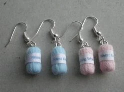 Balls Of Wool Dangle Earring Baby Pink/baby Blue Birthday/Valentine/Mother’s Day/Christmas Gift Baby Shower