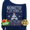 TACKY CHRISTMAS SWEATER - Namastay At Home & Wait For Santa - Yoga - Ohm - Ladies Slouchy Sweatshirt - Off The Shoulder - S,m,l,xl, Xxl, 3xl -Jewellery Soldes Boutique il fullxfull.890931955 e67m