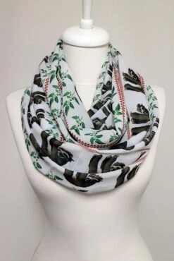 Sloth Scarf Infinity Scarf White Circle Scarf Loop Scarf Scarves Shawls Spring Fall Winter Summer Fashion Christmas Gift For Her -Jewellery Soldes Boutique il fullxfull.894638425 pm8h