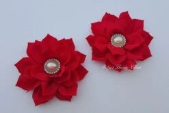 Red Flower Hair Clip, Christmas Flower Hair Clip, Poinsettia Flower Hair Clips, Red Hair Clips, Holiday Flower Clip, Xmas Flower, Poinsettia