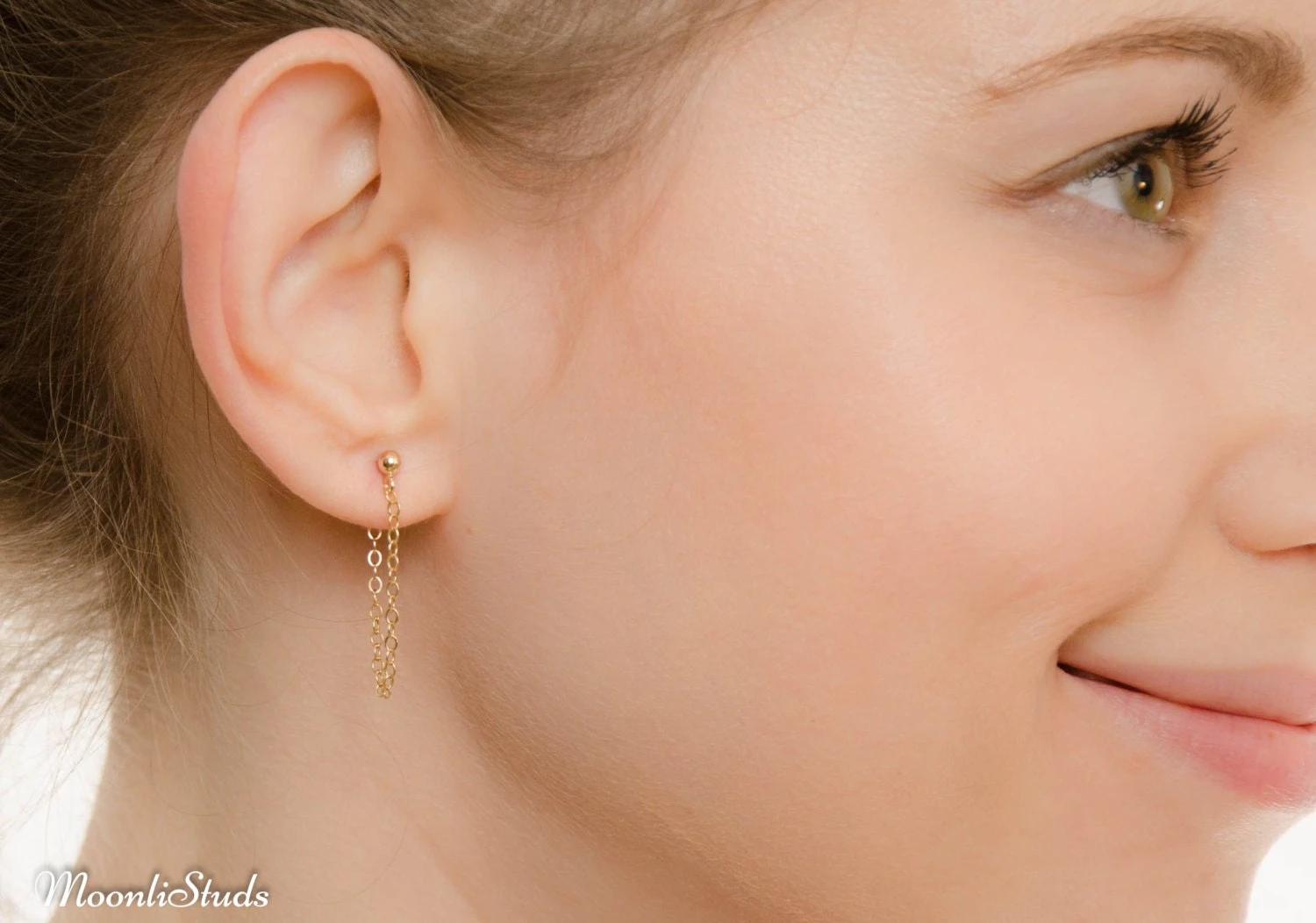 Christmas Sale - Gold Chain Earrings - Chain Stud Earrings - Gold Drop Earrings - Chain Drop Earrings 4 Christmas Sale - Gold Chain Earrings - Chain Stud Earrings - Gold Drop Earrings - Chain Drop Earrings - Image 2