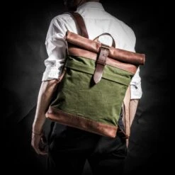 Canvas And Leather Backpack Roll Top Backpack For Man Leather Purse For Man Christmas Gift 13 Canvas And Leather Backpack Roll Top Backpack For Man Leather Purse For Man Christmas Gift -Jewellery Soldes Boutique il fullxfull.960470112 6dq7